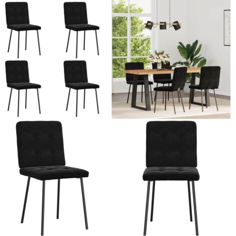 Sillas de comedor 4 unidades terciopelo negro - Sillas de comedor de terciopelo - Sillas de comedor negras