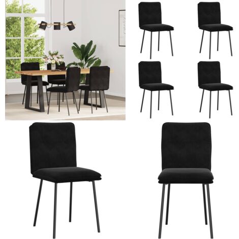 Sillas de comedor 4 unidades terciopelo negro - Sillas de comedor terciopelo - Sillas de comedor negras