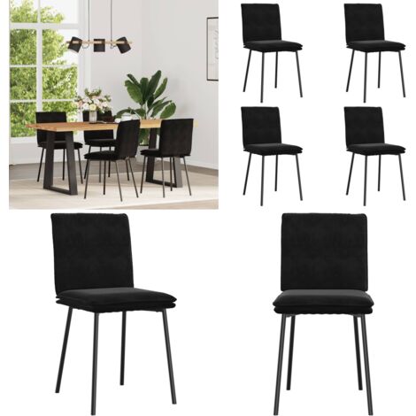 Sillas de comedor 4 unidades terciopelo negro - Sillas de comedor terciopelo - Sillas de comedor negras