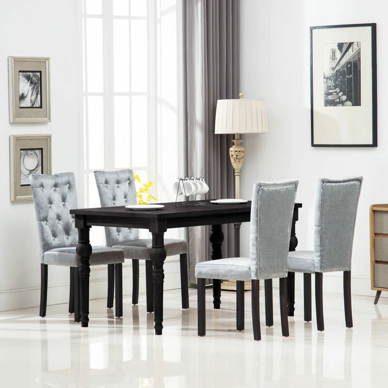 

Sillas de comedor 4 unidades terciopelo plateado - Plateado