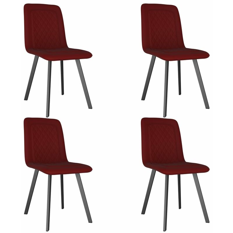 

Sillas de comedor 4 unidades terciopelo rojo