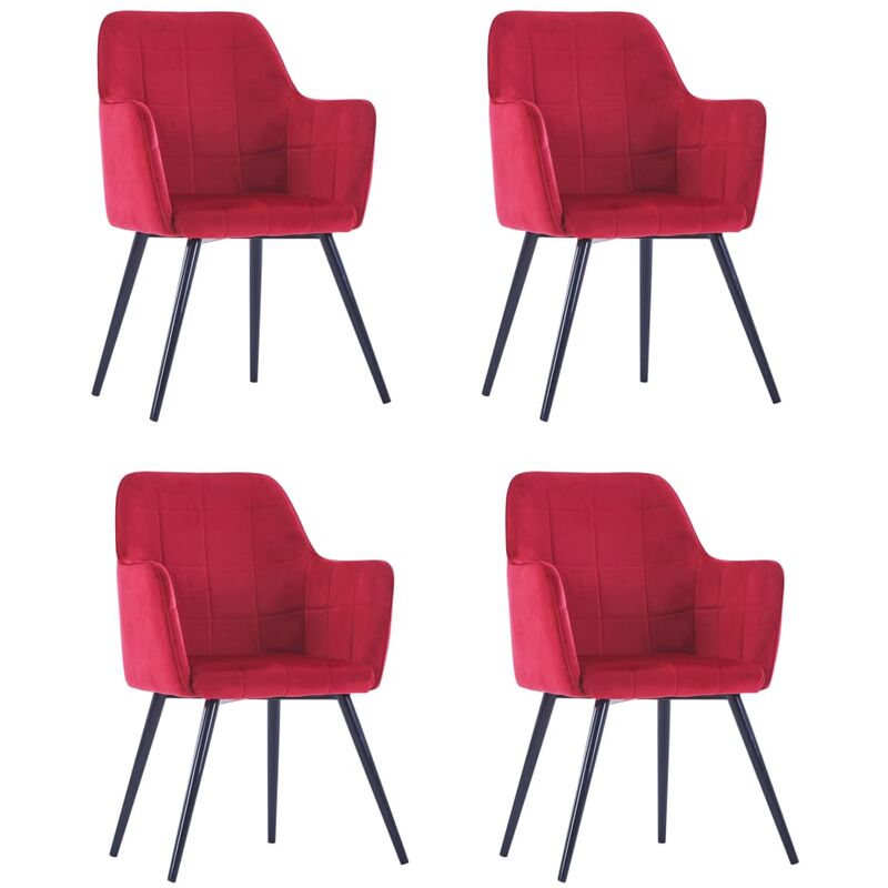 

Sillas de comedor 4 unidades terciopelo rojo oscuro