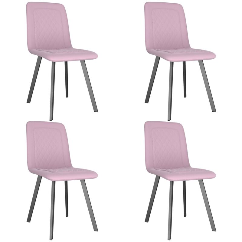 

Sillas de comedor 4 unidades terciopelo rosa