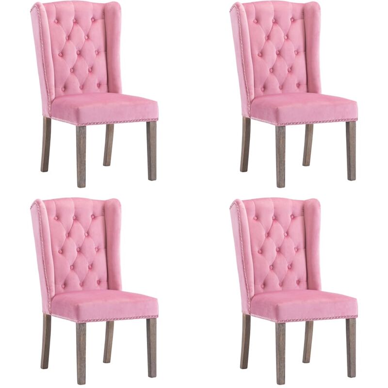 

Sillas de comedor 4 unidades terciopelo rosa