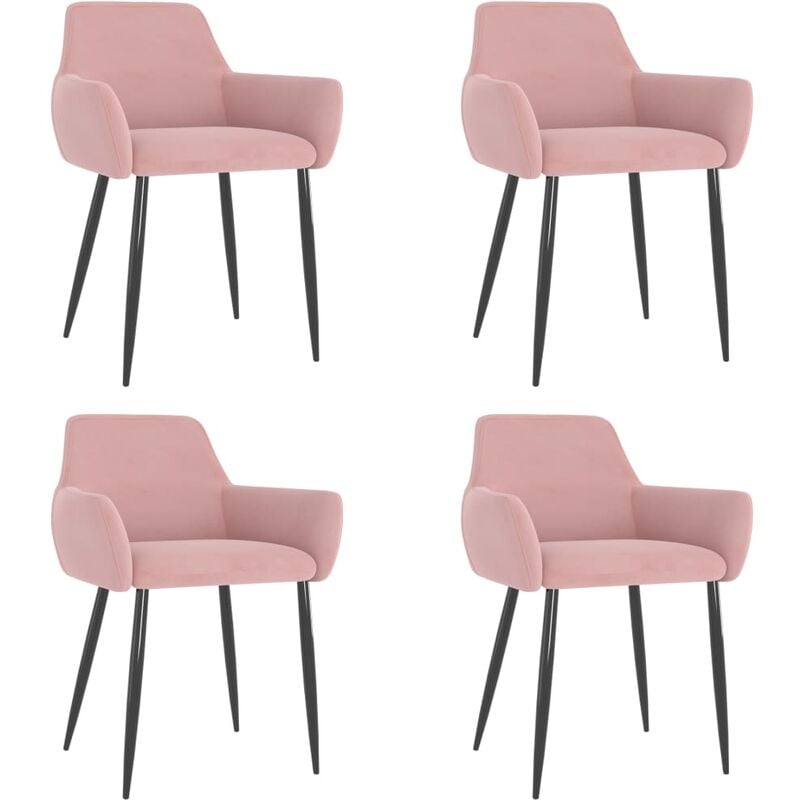 

Sillas de comedor 4 unidades terciopelo rosa