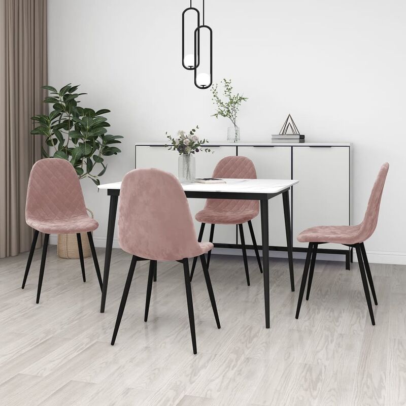 

Sillas de comedor 4 unidades terciopelo rosa
