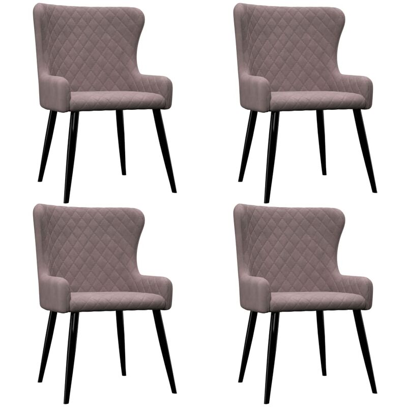 

Sillas de comedor 4 unidades terciopelo rosa - Rosa