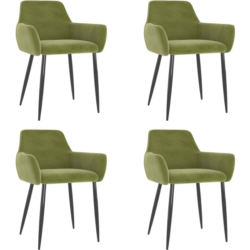 

Sillas de comedor 4 unidades terciopelo verde claro