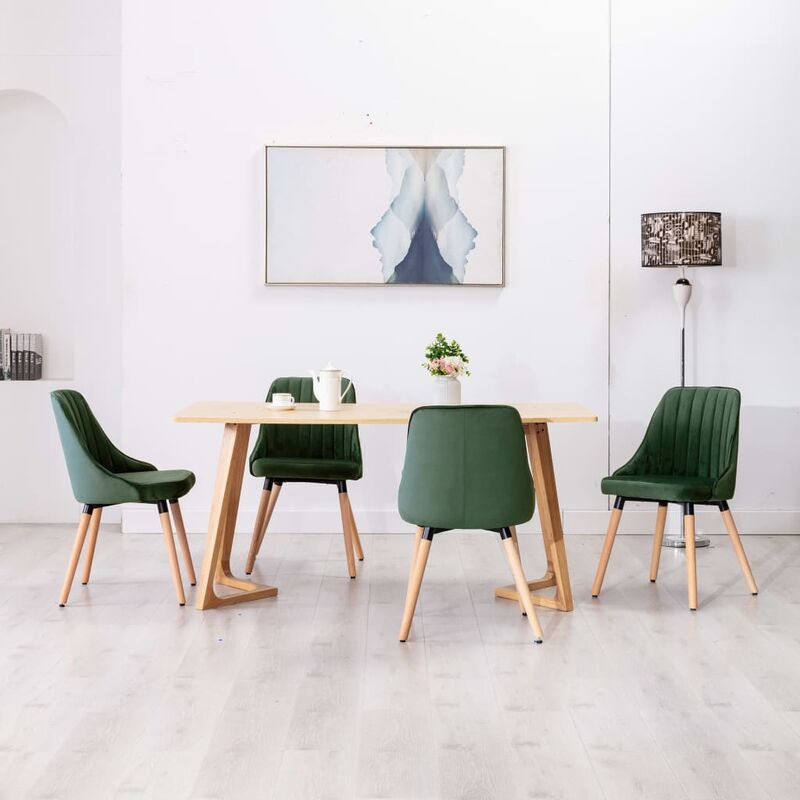 

Sillas de comedor 4 unidades terciopelo verde oscuro