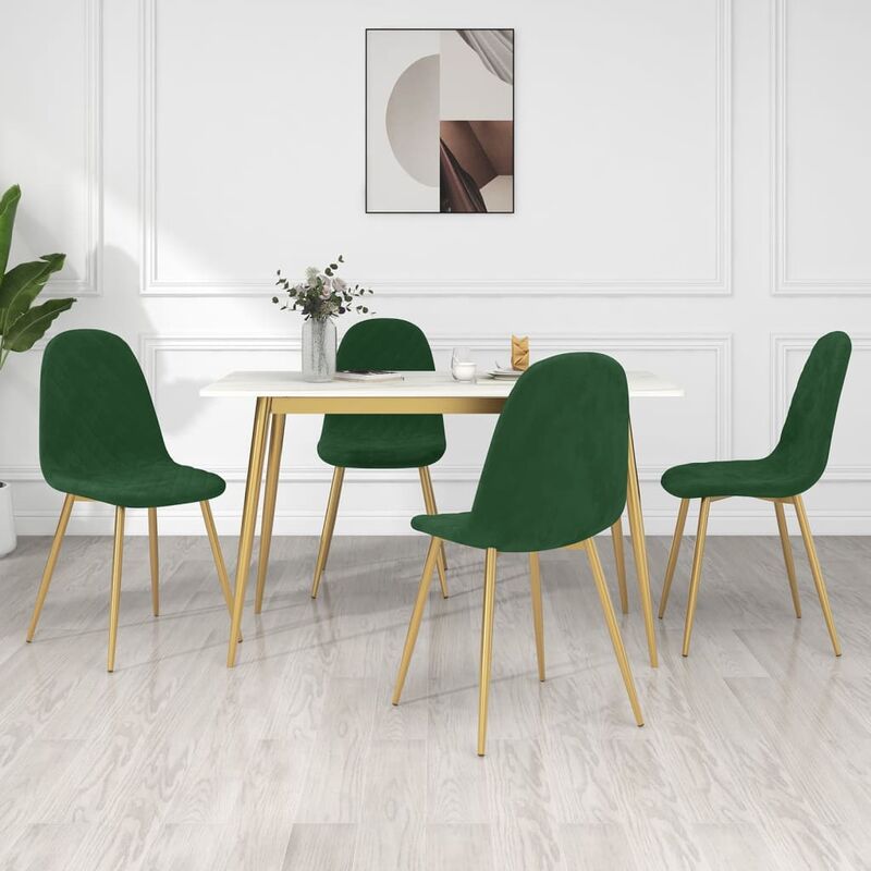 

Sillas de comedor 4 unidades terciopelo verde oscuro