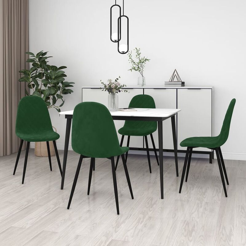 

Sillas de comedor 4 unidades terciopelo verde oscuro