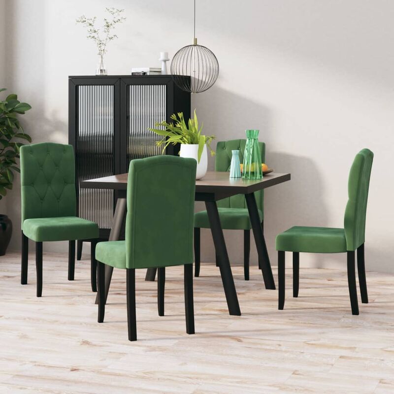 

Sillas de comedor 4 unidades terciopelo verde oscuro
