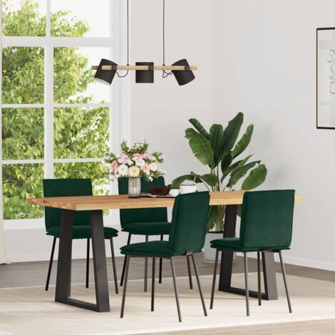 Sillas de comedor 4 unidades terciopelo verde oscuro