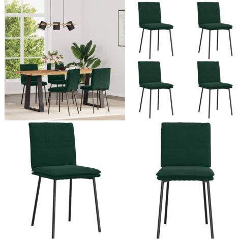 Sillas de comedor 4 unidades terciopelo verde oscuro - Sillas de comedor verde oscuro - Sillas de comedor terciopelo
