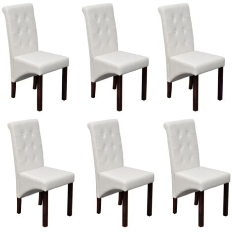 Sillas de comedor 6 uds cuero sintético