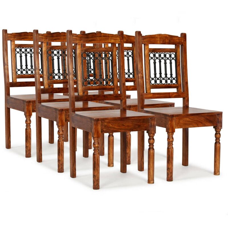 

Sillas de comedor 6 uds madera maciza acabado sheesham clásico - Marrón