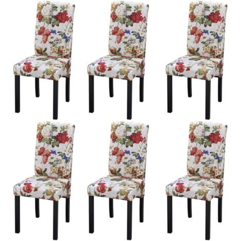 Sillas de comedor 6 uds tela multicolor vidaXL