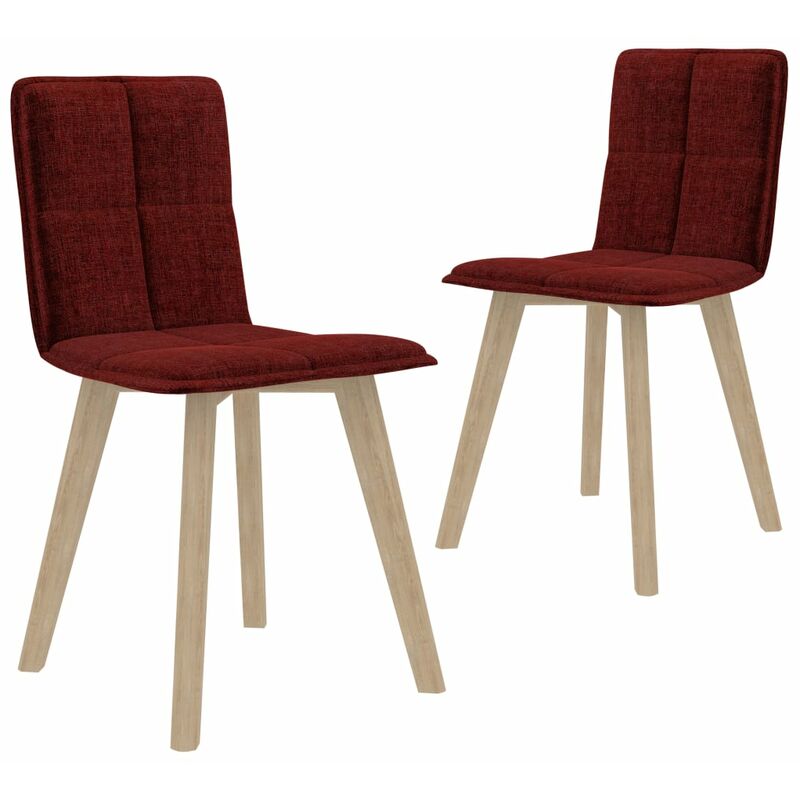 

Sillas de Comedor Tela 2 Unidades Vino Tinto - Rojo - Vidaxl