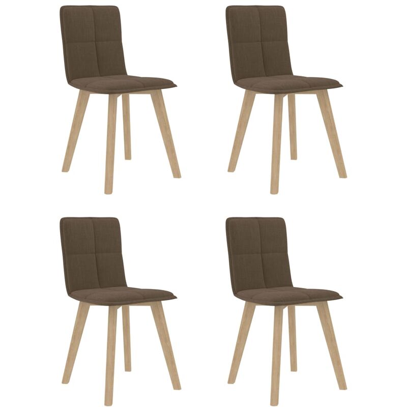 

vidaXL Sillas de Comedor Tela 4 Unidades Marrón - Marrón
