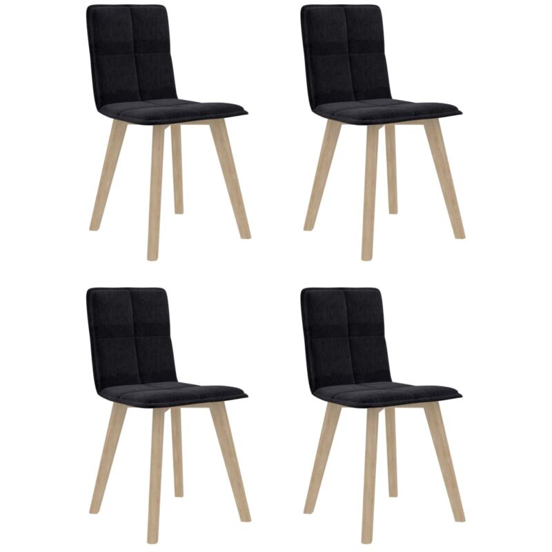 

vidaXL Sillas de Comedor Tela 4 Unidades Negro - Negro