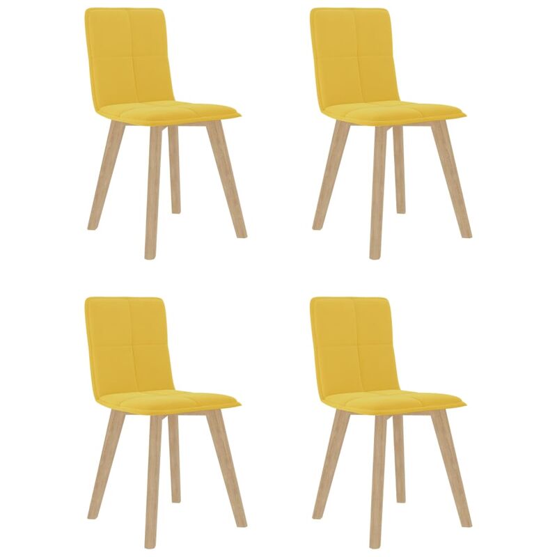 

vidaXL Sillas de Comedor Tela 4 Unidades Amarillo Mostaza - Amarillo