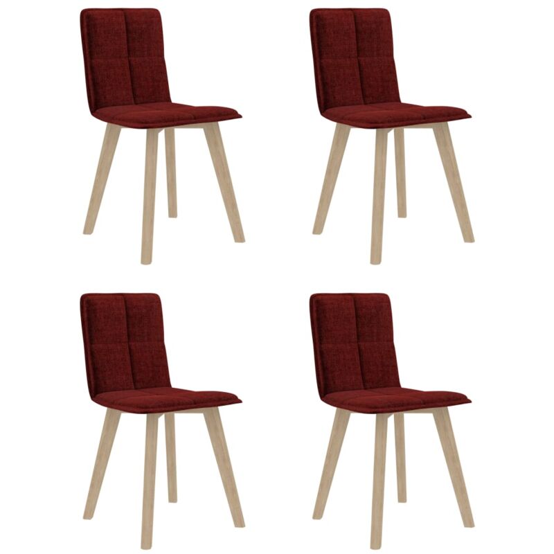 

vidaXL Sillas de Comedor Tela 4 Unidades Vino Tinto - Rojo