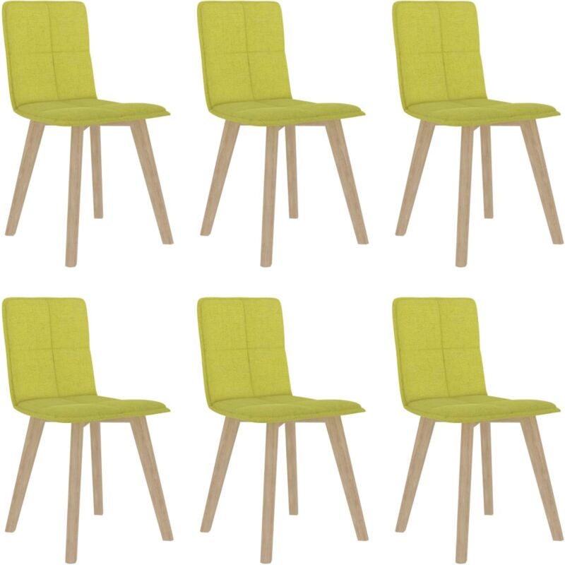 

vidaXL Sillas de Comedor Tela 6 Unidades Amarillo Mostaza - Amarillo
