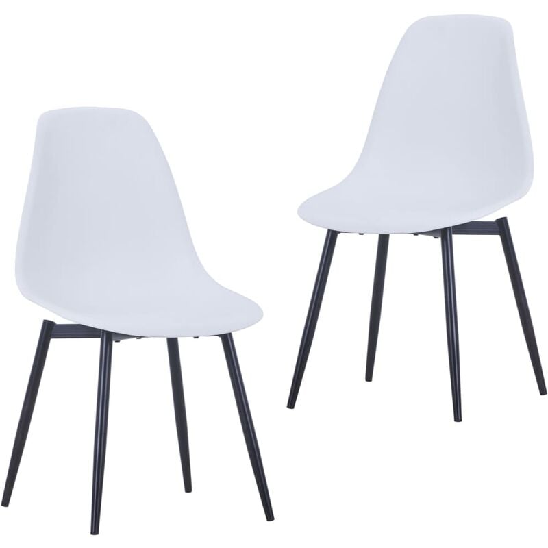 

vidaXL Sillas de Comedor PP 2 Unidades Blancas - Blanco