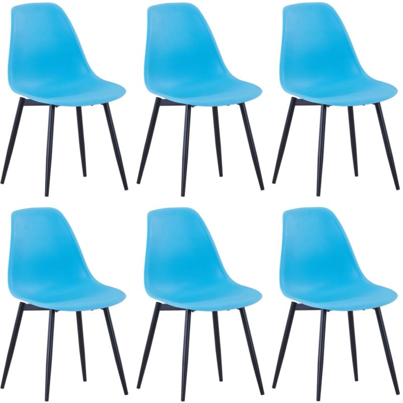 

vidaXL Sillas de Comedor PP 6 Unidades Azul - Azul