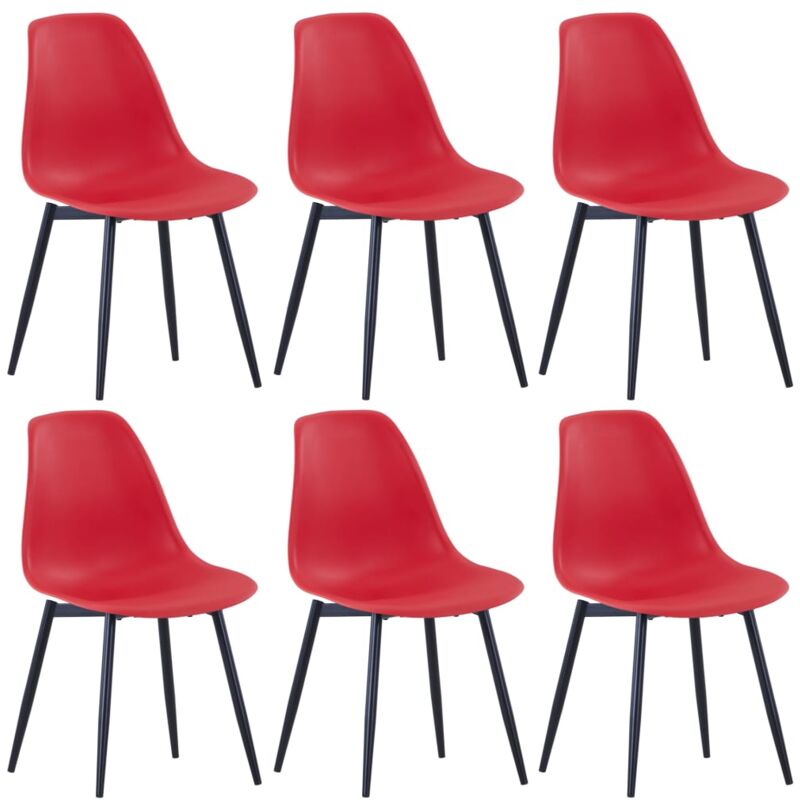 

vidaXL Sillas de Comedor PP 6 Unidades Rojo - Rojo