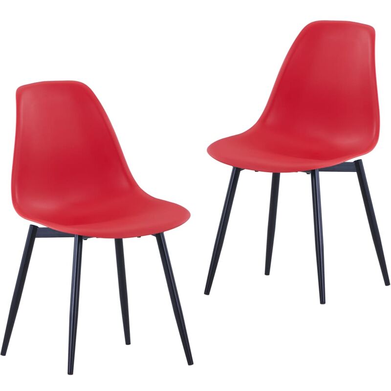 

vidaXL Sillas de Comedor PP 2 Unidades Rojo - Rojo