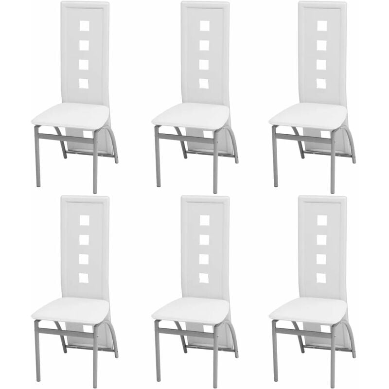 

Sillas de comedor 6 unidades cuero artificial blanco
