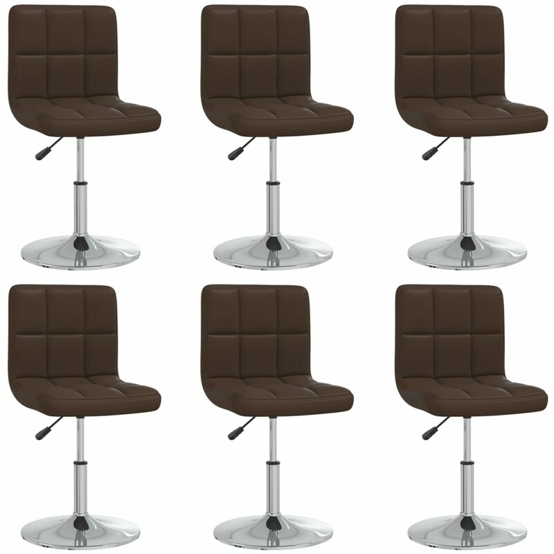 

Sillas de comedor 6 unidades cuero artificial marrón