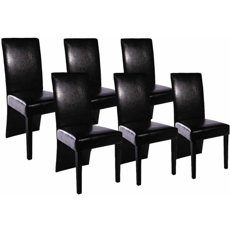 

Sillas de comedor 6 unidades cuero artificial negro