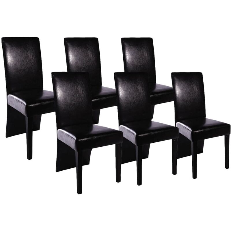 

Sillas de comedor 6 unidades cuero artificial negro - Negro