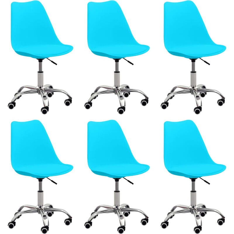 

Sillas de comedor 6 unidades cuero sintético azul