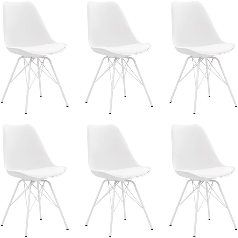 

Sillas de comedor 6 unidades cuero sintetico blanco