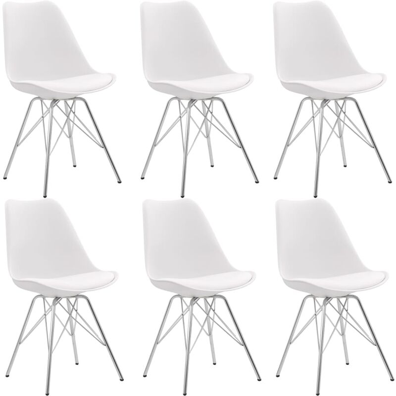 

Sillas de comedor 6 unidades cuero sintetico blanco