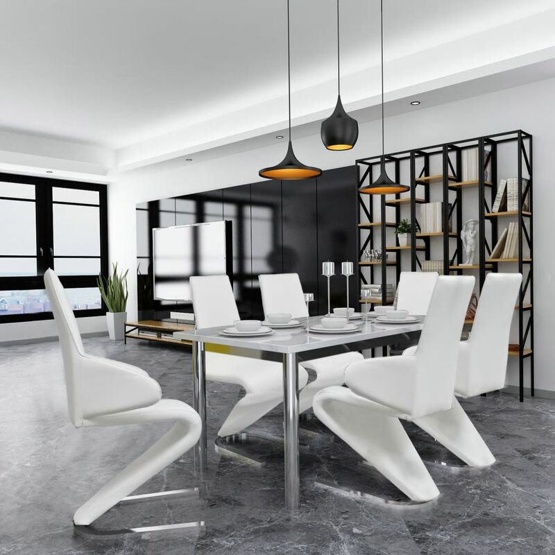 

Happyshopping - Sillas de comedor 6 unidades cuero sintetico blanco