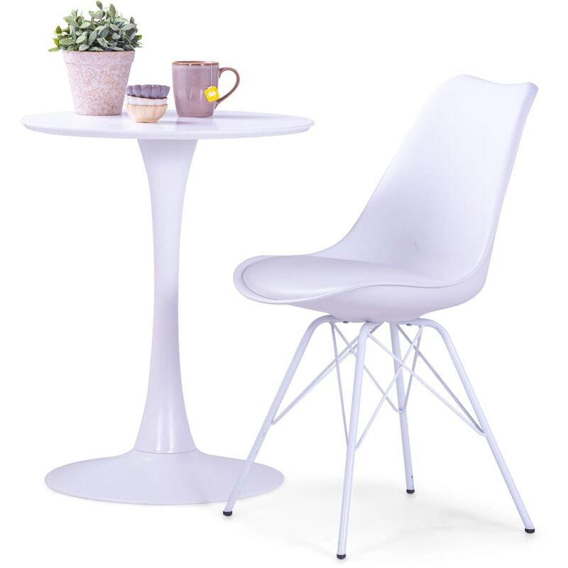 

Sillas de comedor 6 unidades cuero sintético blanco