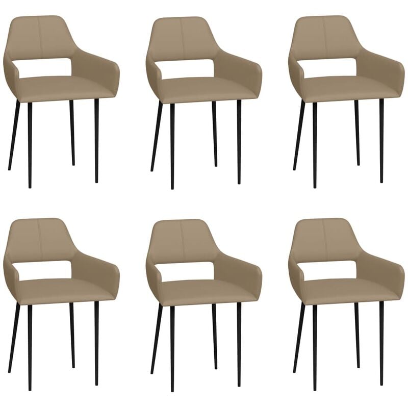 

Sillas de comedor 6 unidades cuero sintético color capuchino