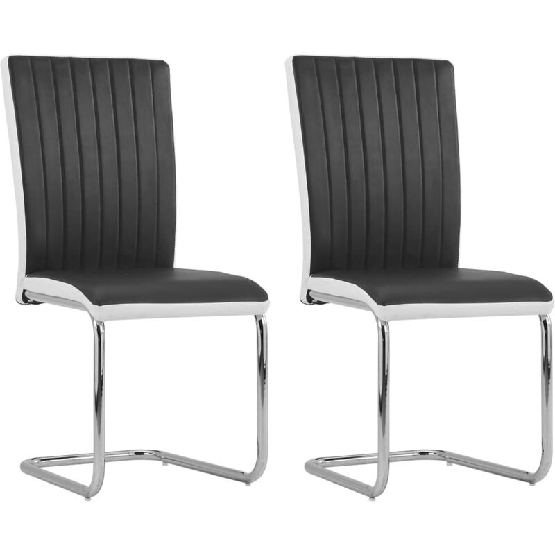

vidaXL Sillas de Comedor Voladizas 2 Unidades Cuero Sintético Negro - Negro