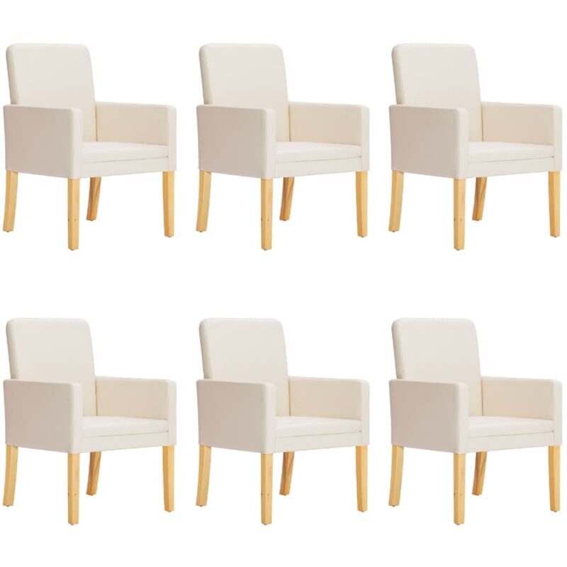 

Sillas de comedor 6 unidades cuero sintético color crema