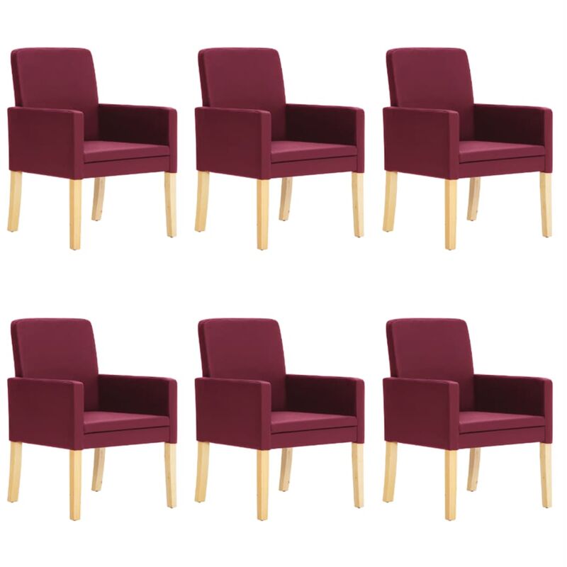 

Sillas de comedor 6 unidades cuero sintético color vino tinto