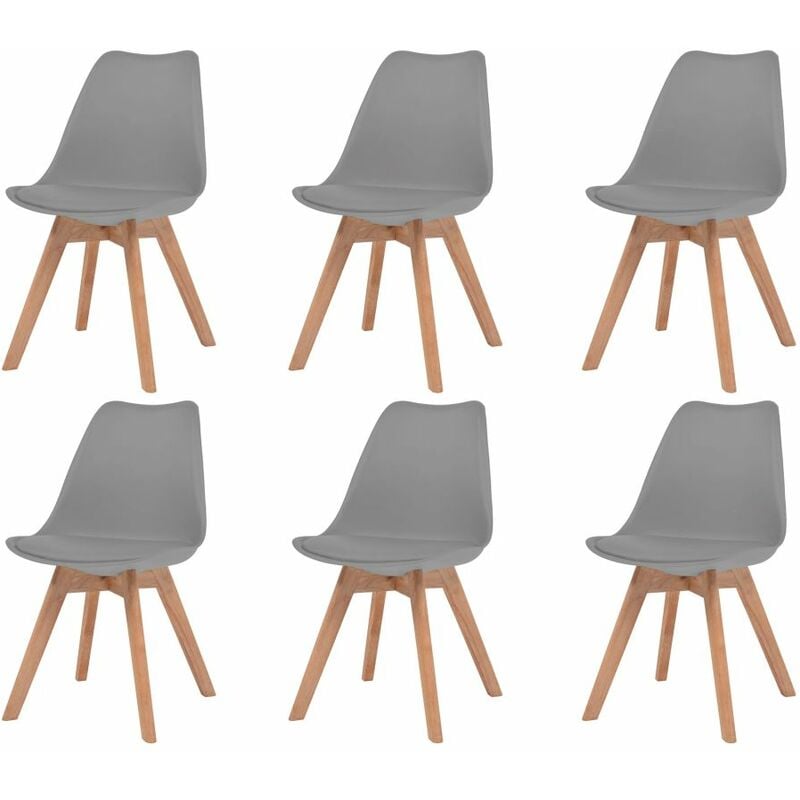 

Happyshopping - Sillas de comedor 6 unidades cuero sintetico gris