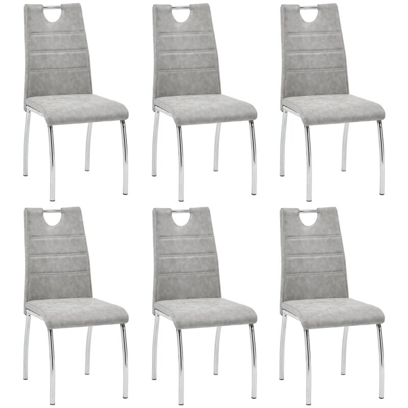 

Sillas de comedor 6 unidades cuero sintetico gris claro