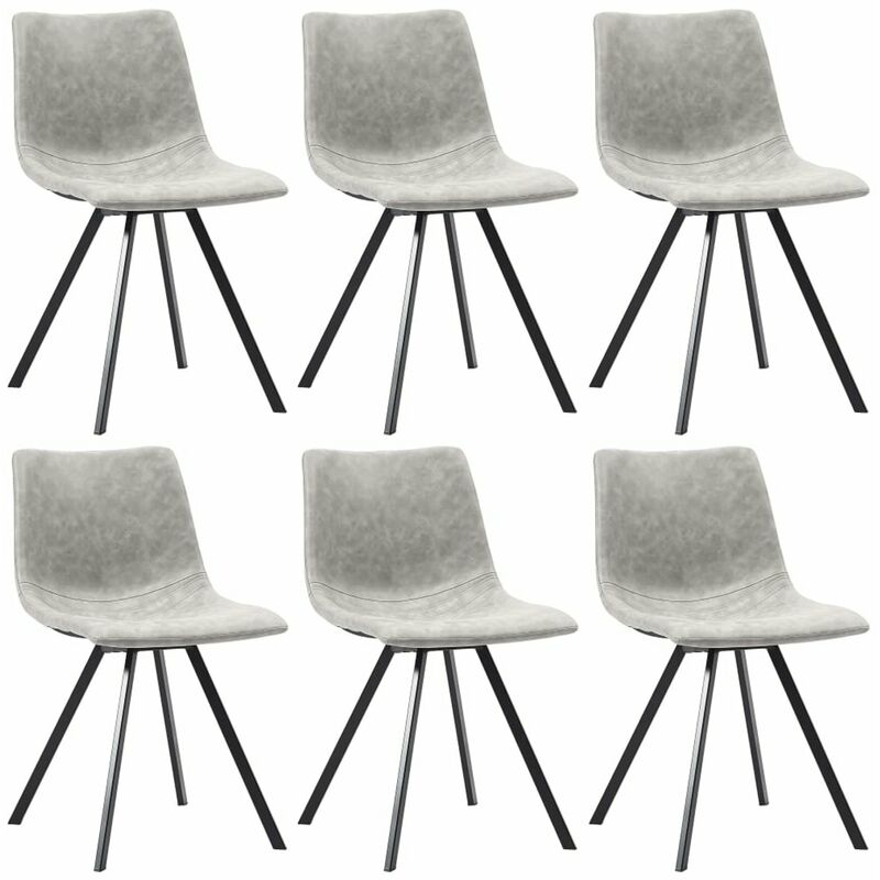 

Sillas de comedor 6 unidades cuero sintetico gris claro
