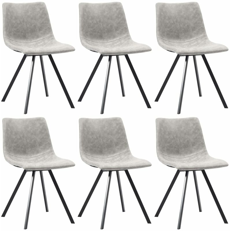 

Sillas de comedor 6 unidades cuero sintético gris claro