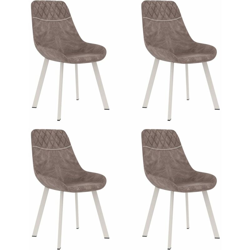 

Sillas de Comedor Cuero Sintético 4 Unidades Marrón - Marrón - Vidaxl