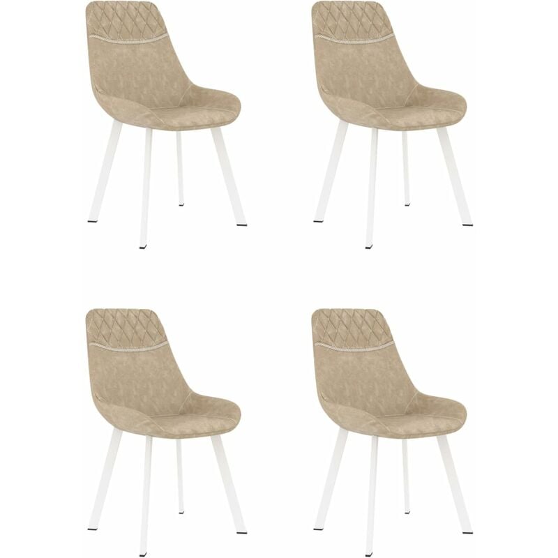 

Sillas de Comedor Cuero Sintético 4 Unidades Crema - Crema - Vidaxl